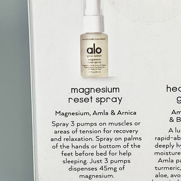 Alo Yoga Mini Glow Duo Magnesium Reset + Head-to-Toe Glow Oil Travel 2x .7oz NWT - Picture 4 of 6